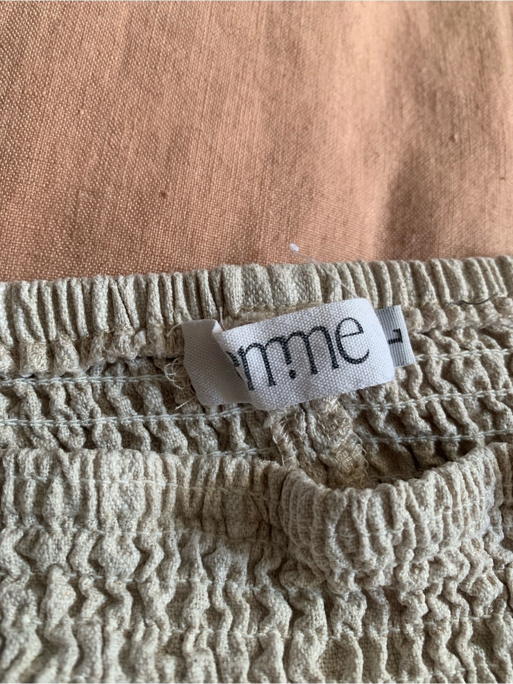 Emme Mama Transitional Maternity Pants Cream 100% Linen, large tall - Picture 4 of 10